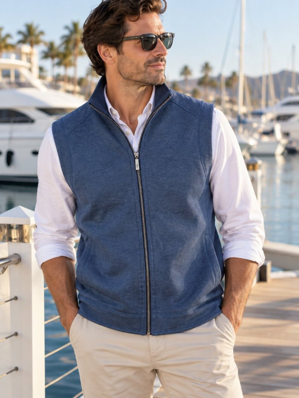 Tommy Bahama Men’s Reversible Full Zip Vest – Size Medium
